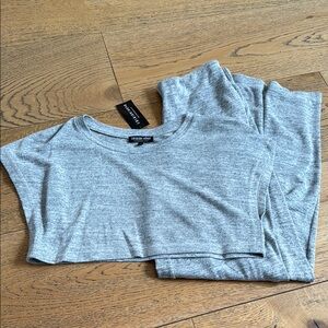 Fashion Nova Heather Gray Crop Top & Legging Set